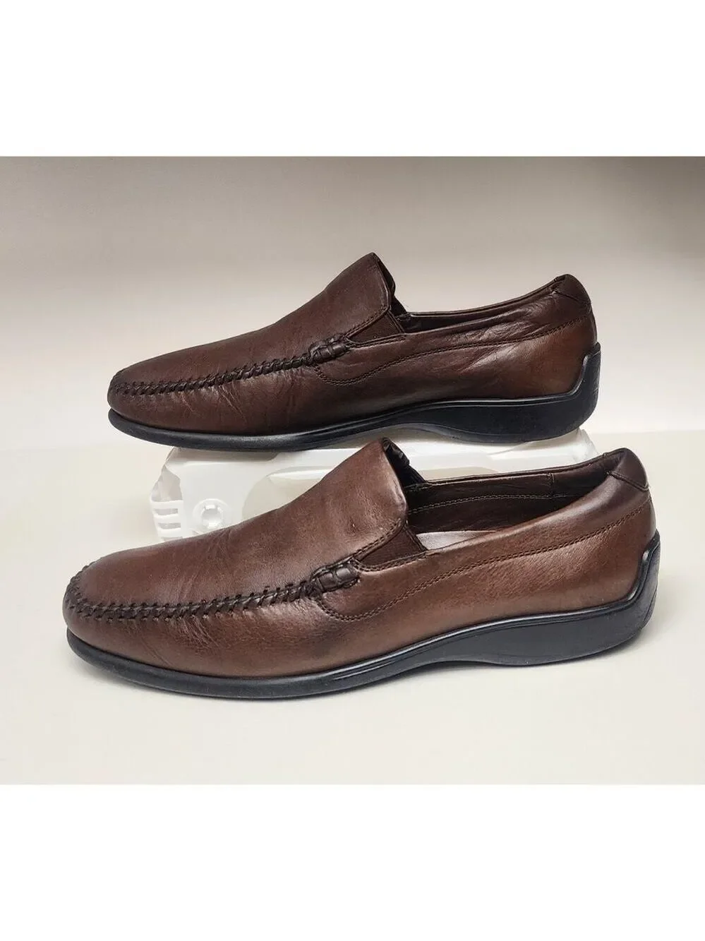 Neil M Men's Rome Men's Slip Ons Loafers Walnut Dress Shoes Leather Size 11.5